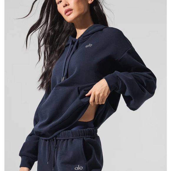 ALO Yoga Tops - ALO Yoga Women's Deep Blue Hoodie